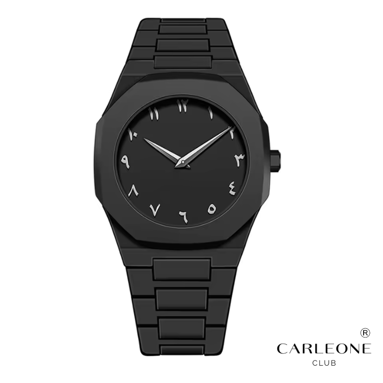 Relógio Carleone Árabe Noir - 1 ano de Garantia - Edição limitada