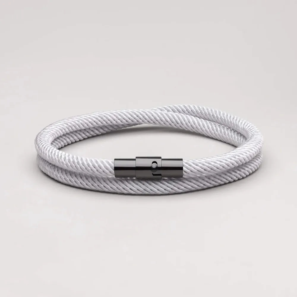 Bracciale Minimalista Grigio in Corda Wave