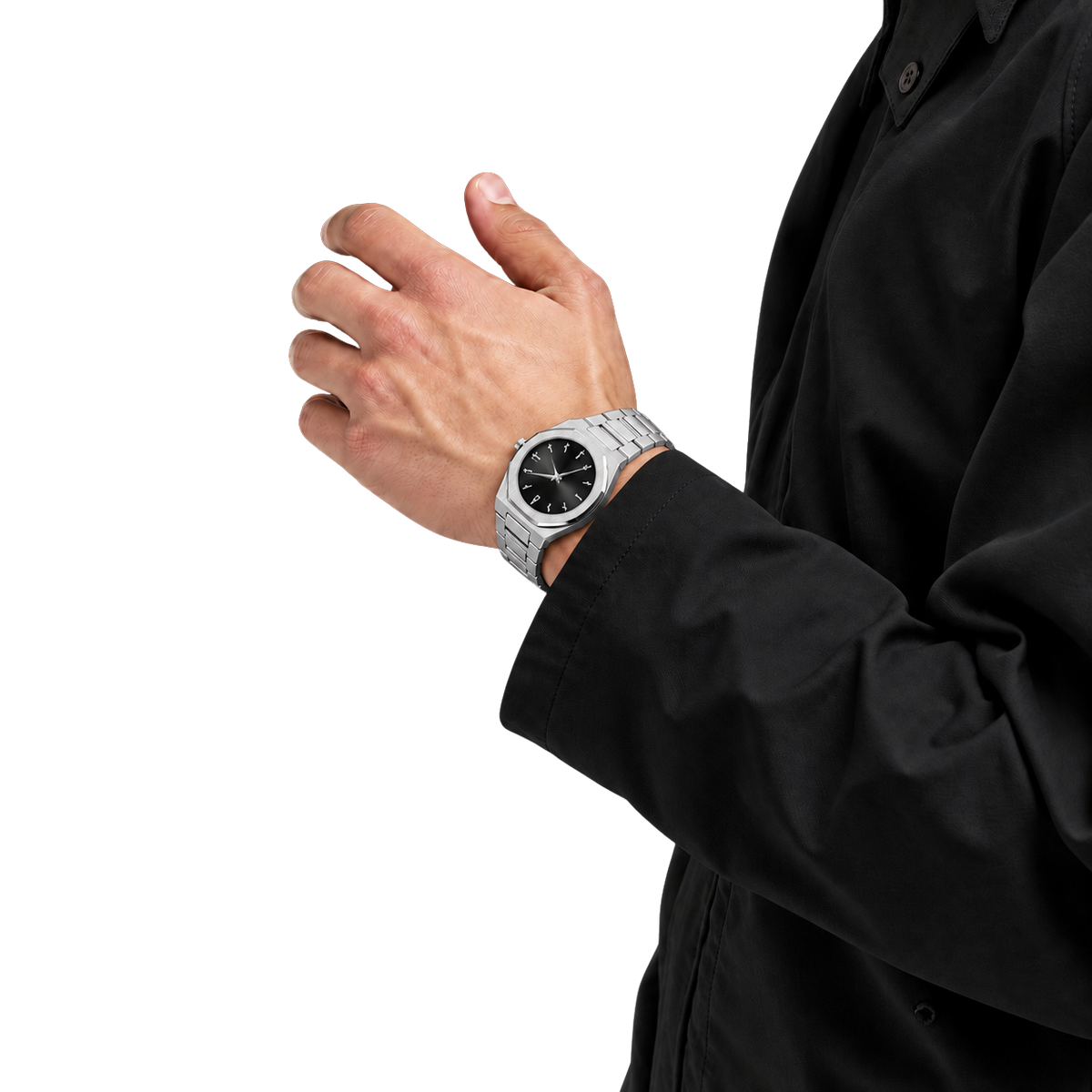 Relógio Masculino Base forte Silver Metal Prata