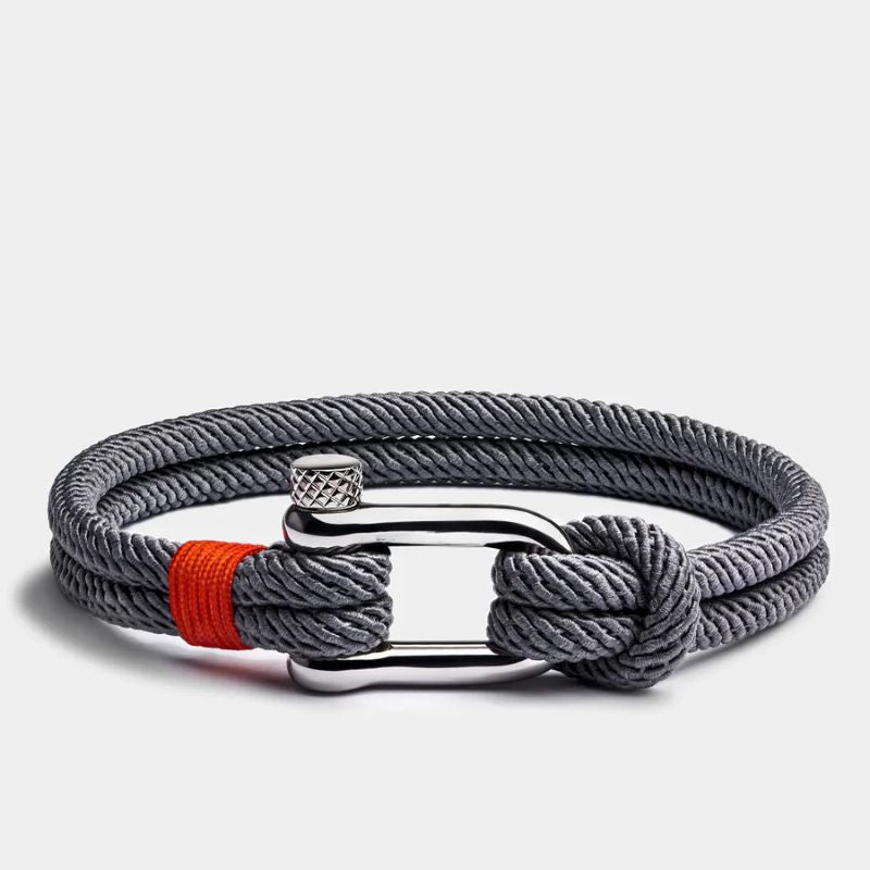 Bracciale a Corda Intrecciata Grigia