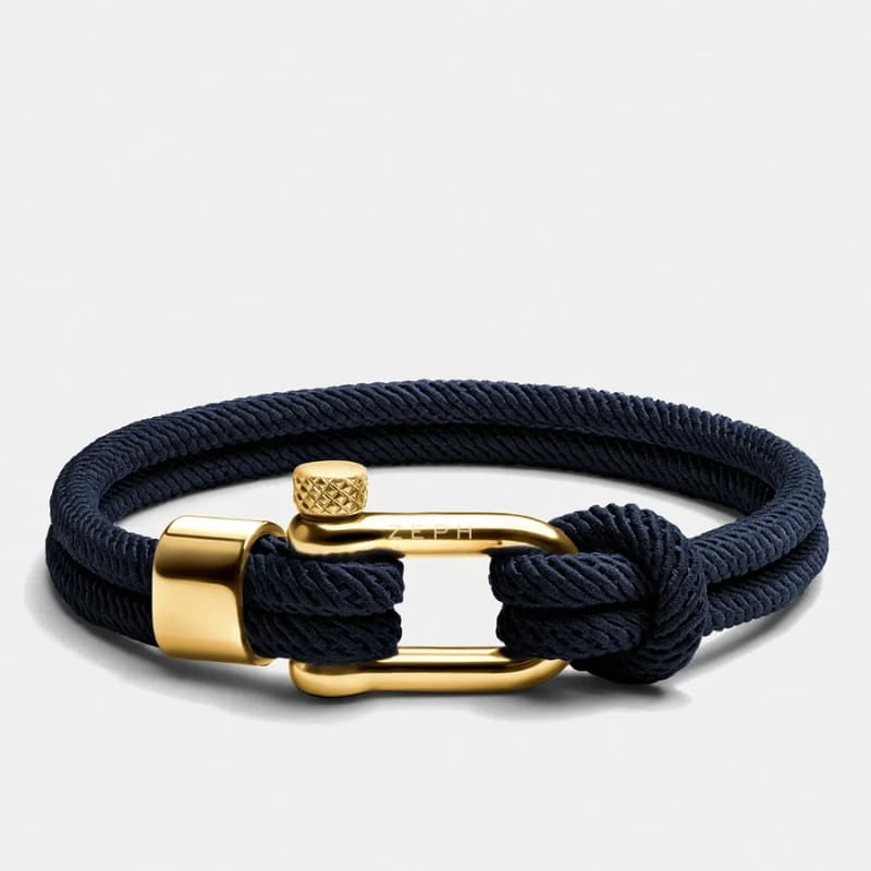 Bracciale in corda blu Malibu Gold