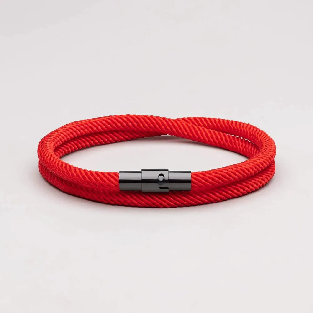 Bracciale Minimalista Onda Corda Rossa