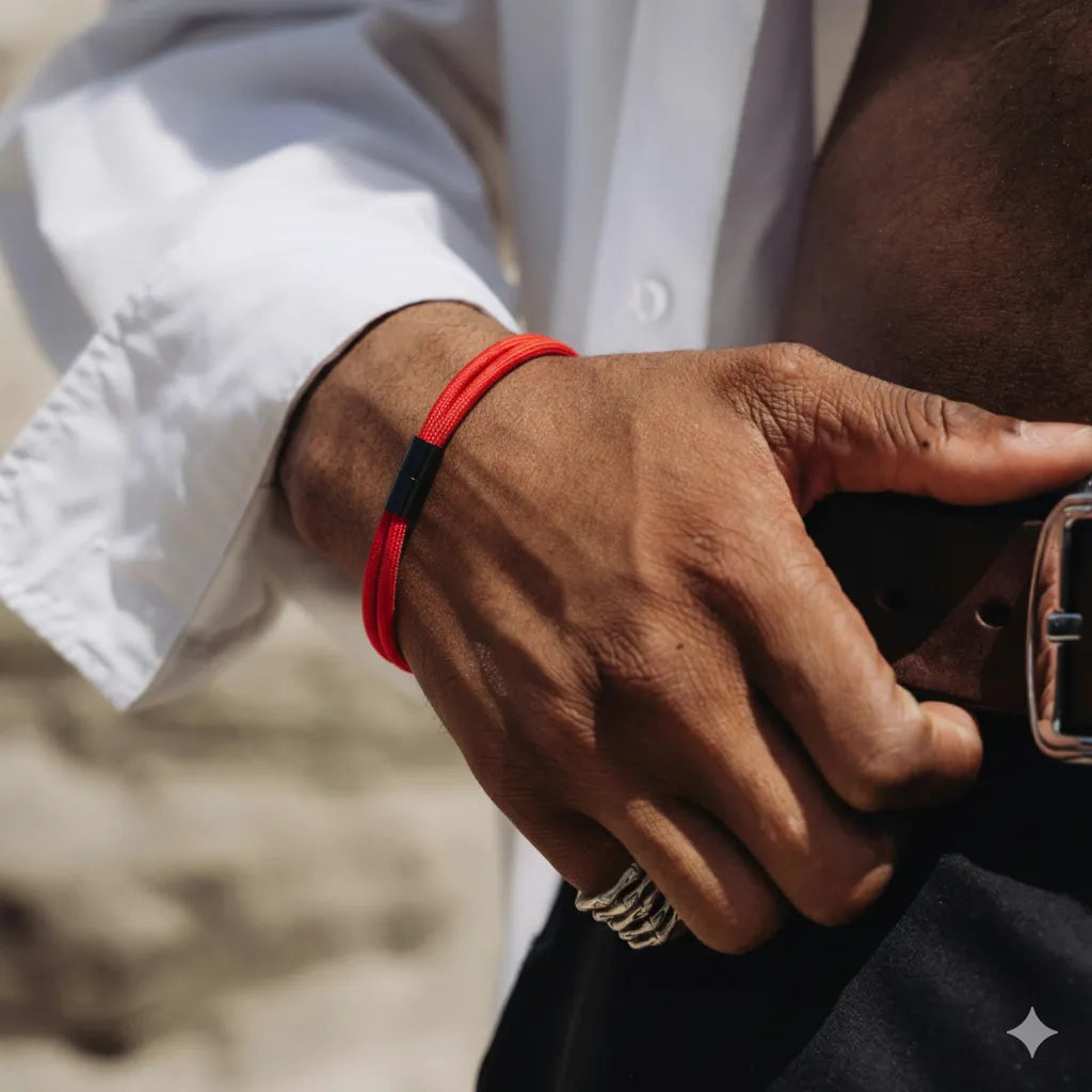 Pulsera Minimalista de Cuerda Roja Wave